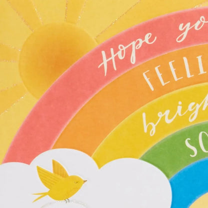 Rainbow Clouds Lettering Get Well Card