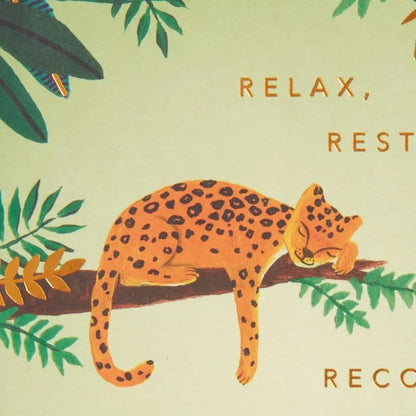 Leopard on Branch Get Well Card