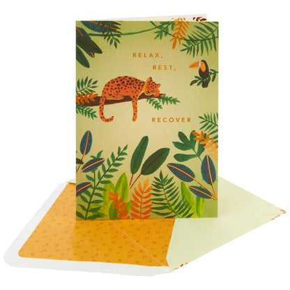 Leopard on Branch Get Well Card