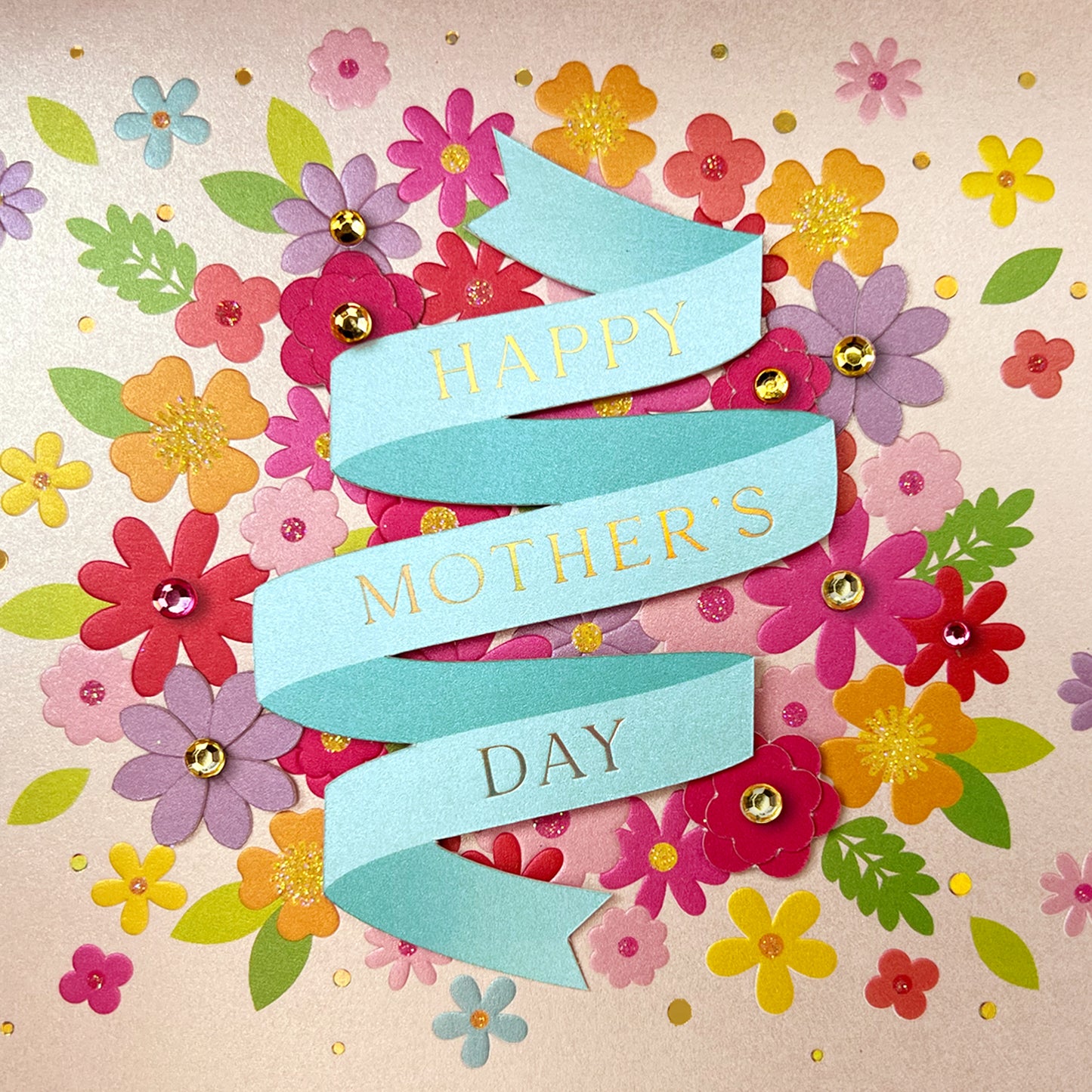 Handmade Flowers with Banner Mother's Day