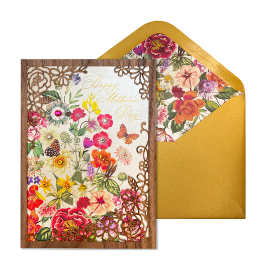 Botanical Floral with Lasercut Mother's Day Card