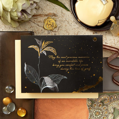 Fine Art Black With Gold Sympathy Card