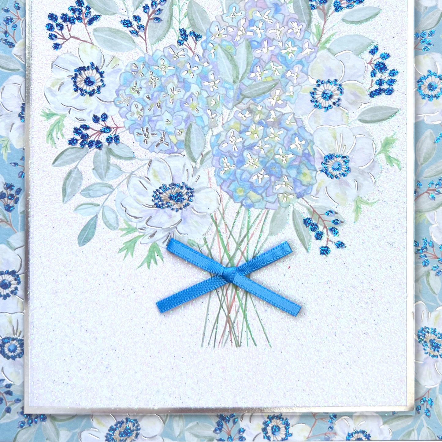 Blue Flowers Bouquet Sympathy Card