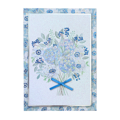 Blue Flowers Bouquet Sympathy Card