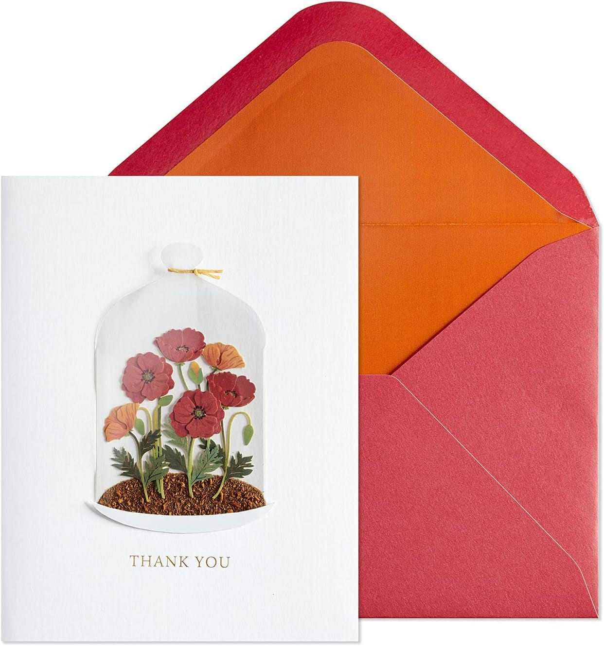 Flowers In Cloche Thank You Card