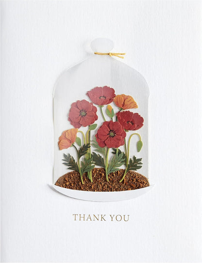 Flowers In Cloche Thank You Card