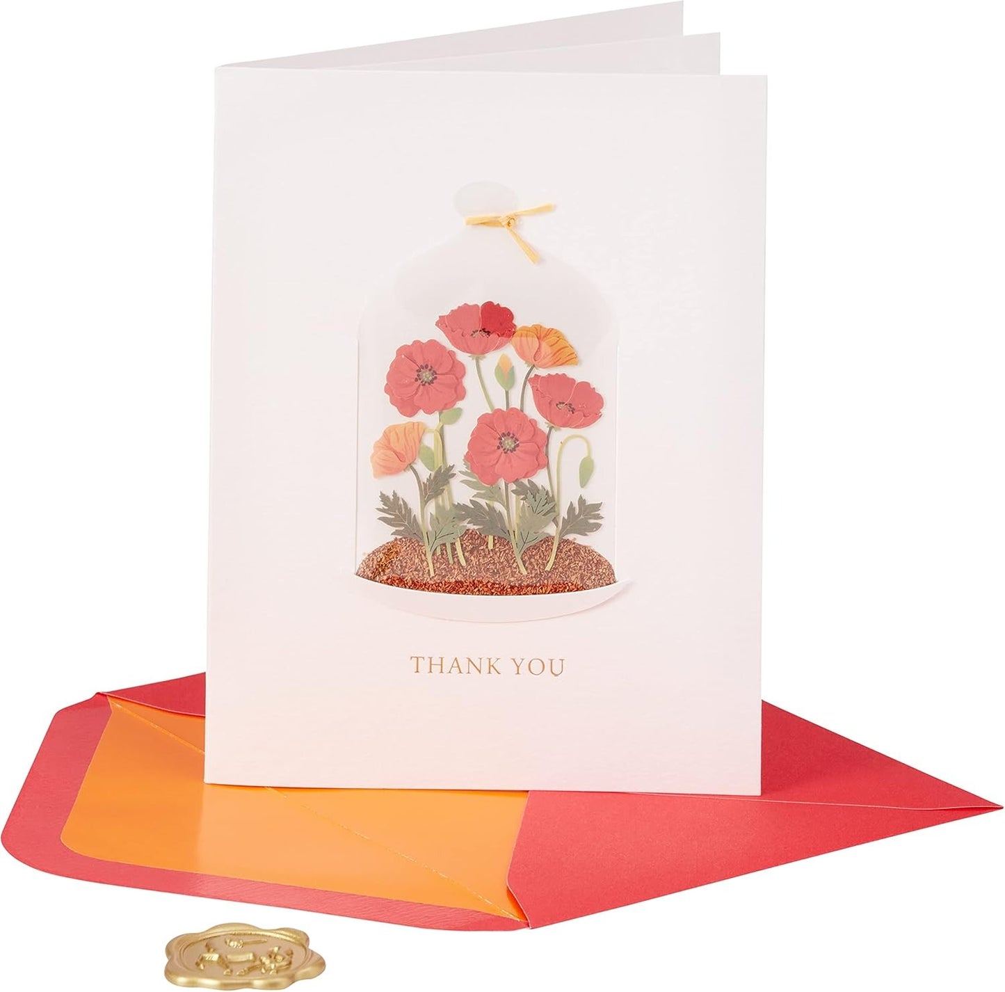 Flowers In Cloche Thank You Card