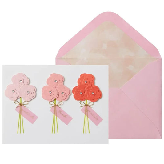 Three Bouquets Thank You Card