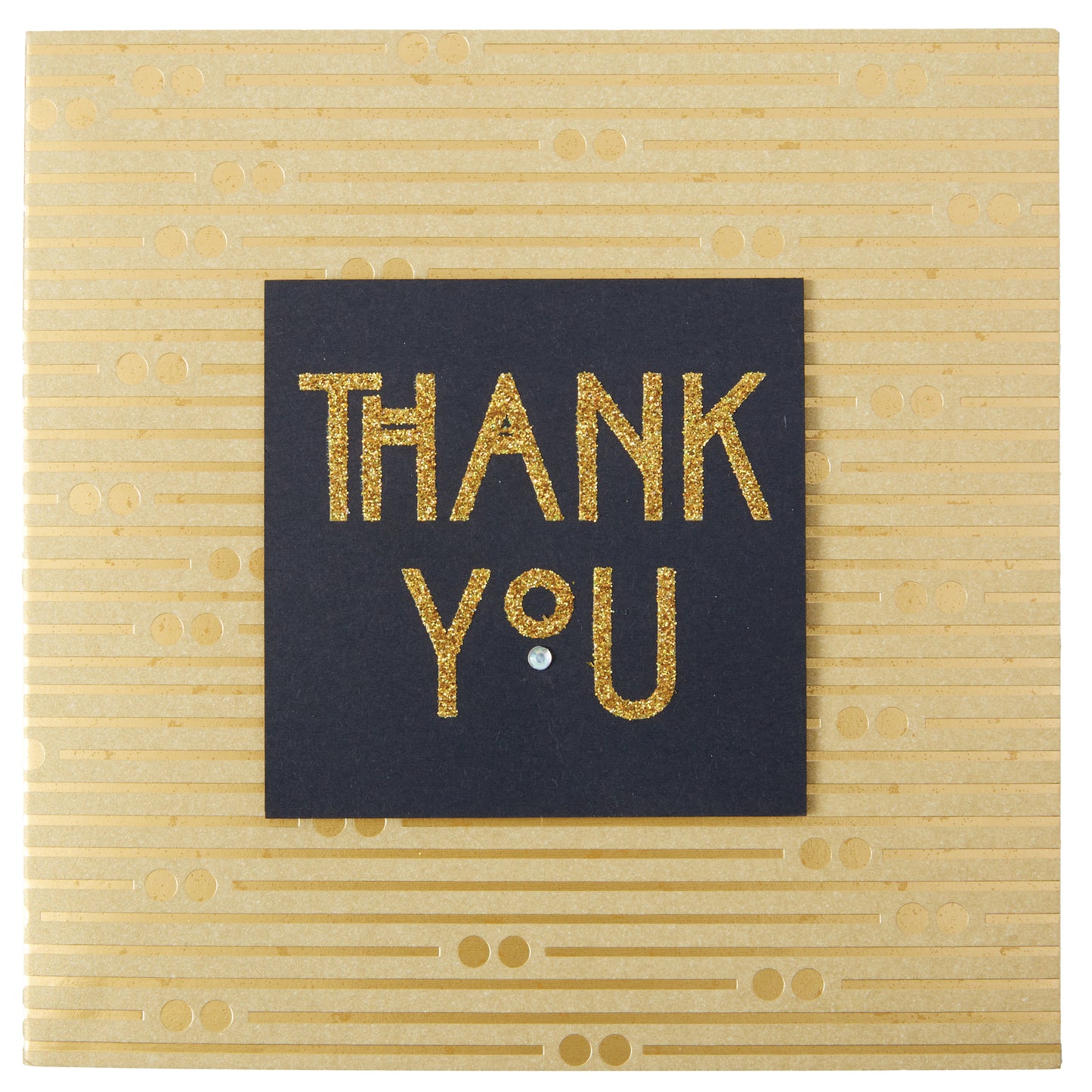 Art Deco Text on Gold Thank You Card