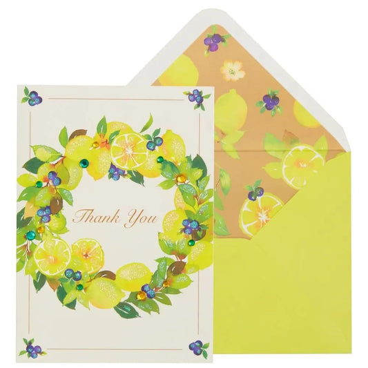 Lemon Wreath Thank You Card