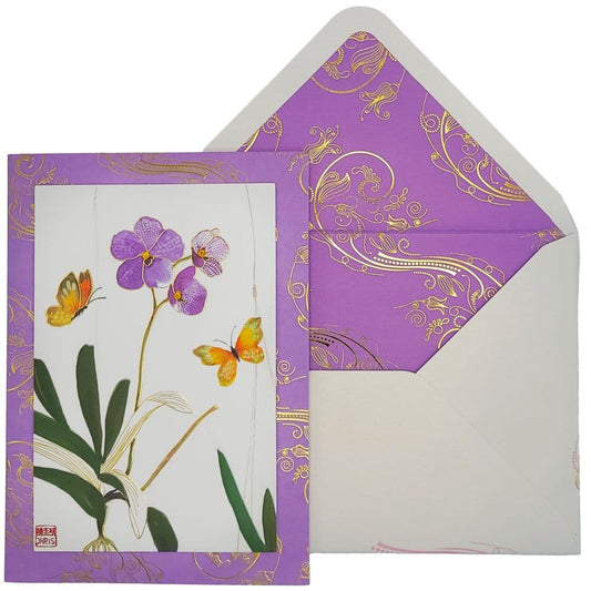 Purple Orchid Thank You Card