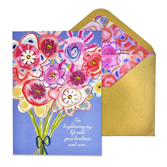 Bouquet and Lettering Thank You Card