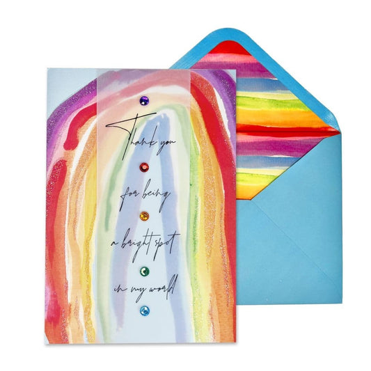 Rainbow and Lettering Thank You Card