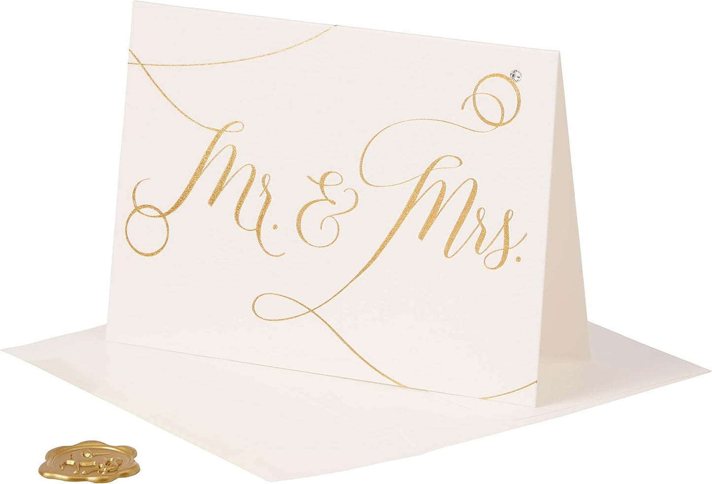 Mr And Mrs With Ring Wedding Card