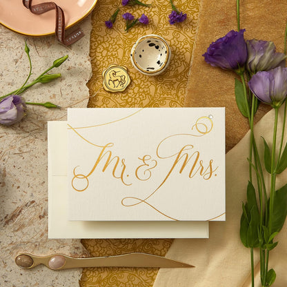 Mr And Mrs With Ring Wedding Card