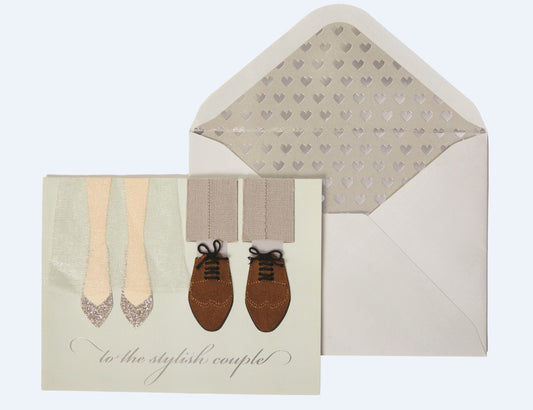 Stylish Couple Shoes Wedding Card