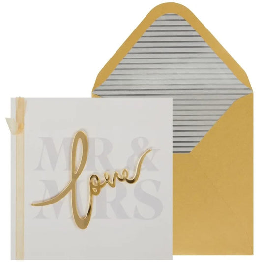 Mr & Mrs Feature Lettering Wedding Card