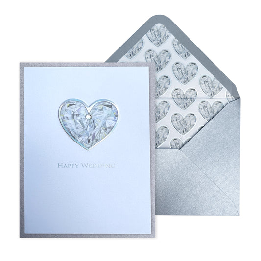 Crystal Heart Wedding Card