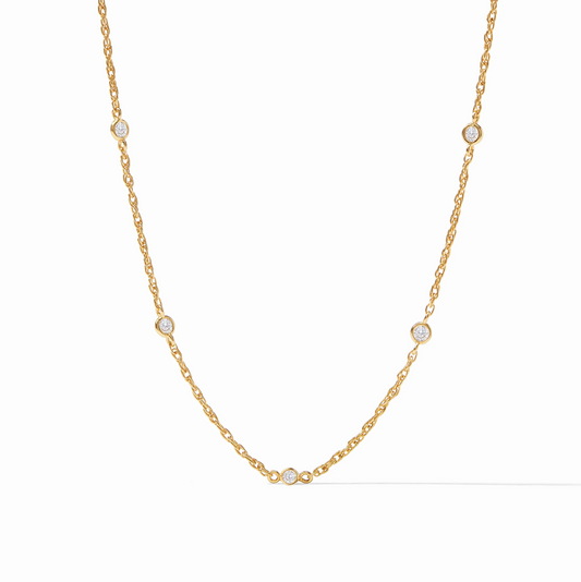 Celeste Delicate Station Necklace: Cubic Zirconia