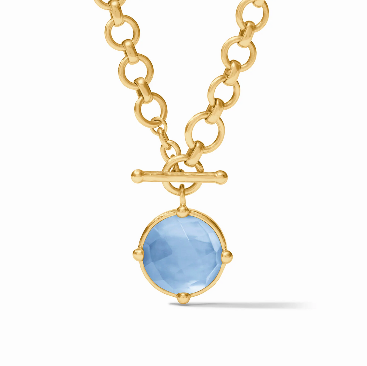 Honeybee Demi Necklace: Iridescent Chalcedony Blue