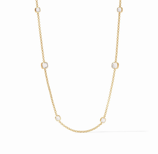 Aquitaine Station Necklace: Clear Crystal