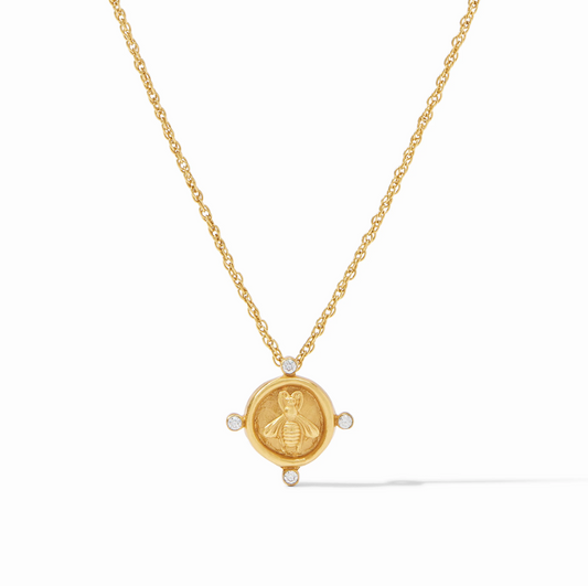 Bee Cameo Solitaire Necklace