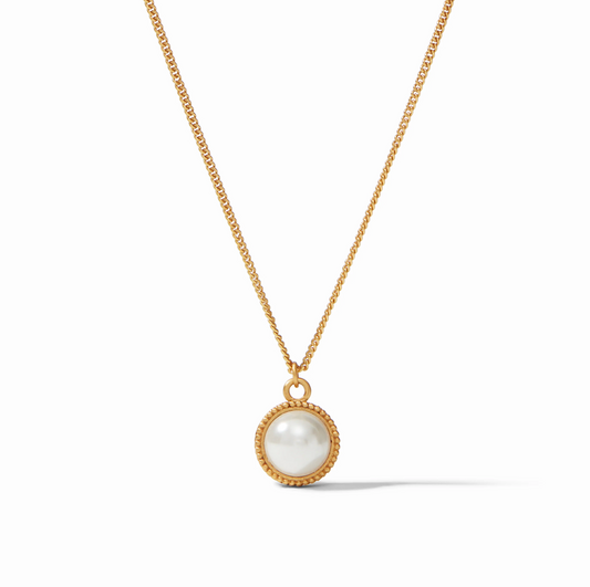 Fleur-de-Lis Solitaire Necklace: Pearl