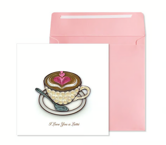 Quilled Heart Latte Valentine's Card