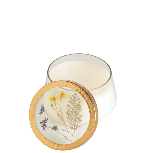 Roman Lavender Large Pressed Floral Candle