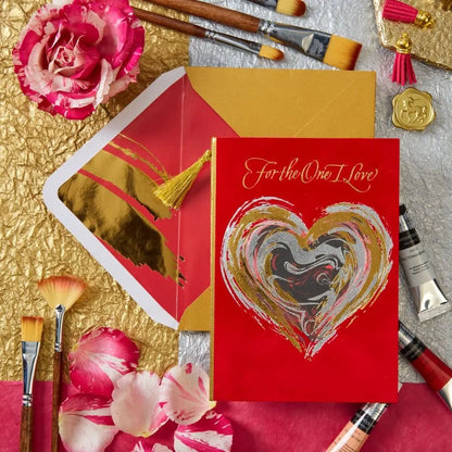 Marbleized Heart Valentine's Day Card