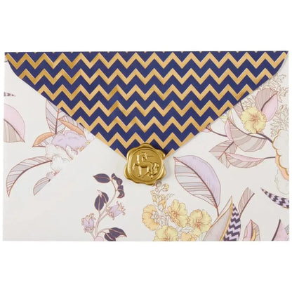 Contemporary Floral With Chevron Collector's Edition Birthday Card