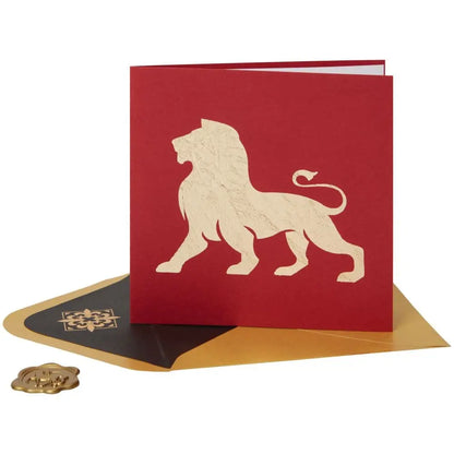 Gold Leaf Lion Blank Card