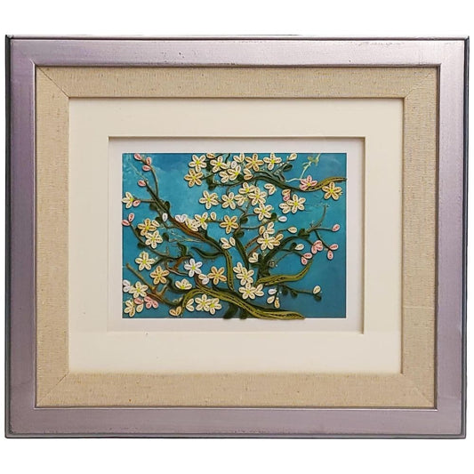 Quilled Almond Blossoms Van Gogh Framed Card