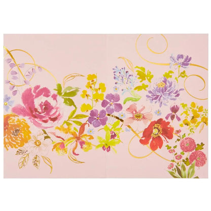 Floral 3 Panel Fold-Out Blank Card