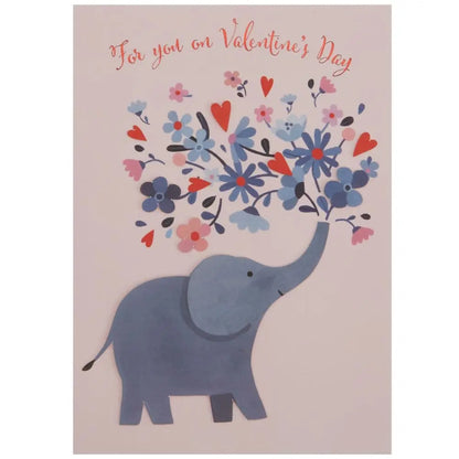 Elephant and Hearts Valentine's Day Card