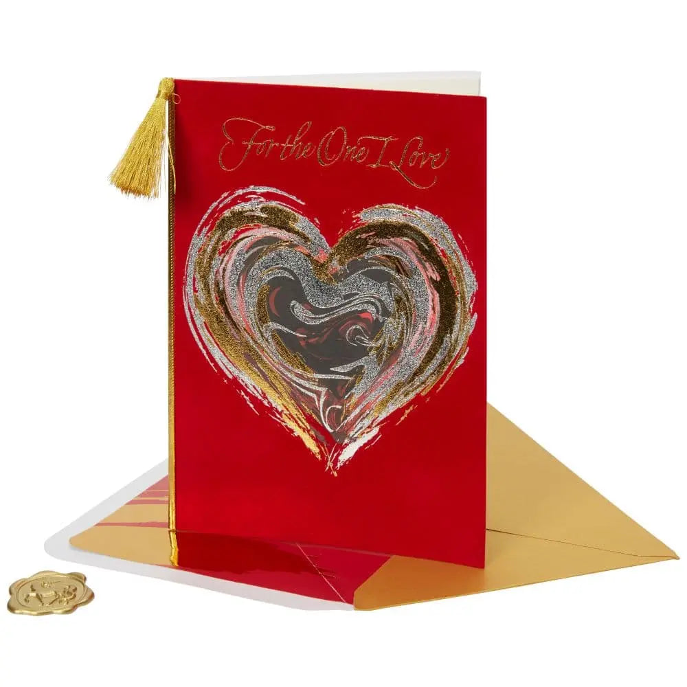 Marbleized Heart Valentine's Day Card