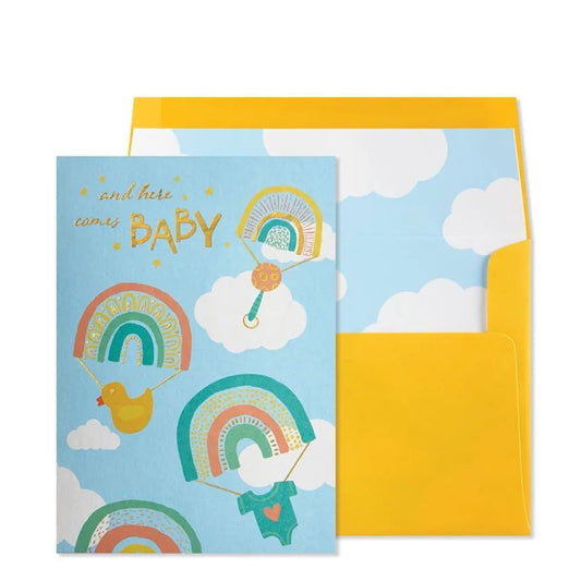 Parachutes Baby Shower Baby Card