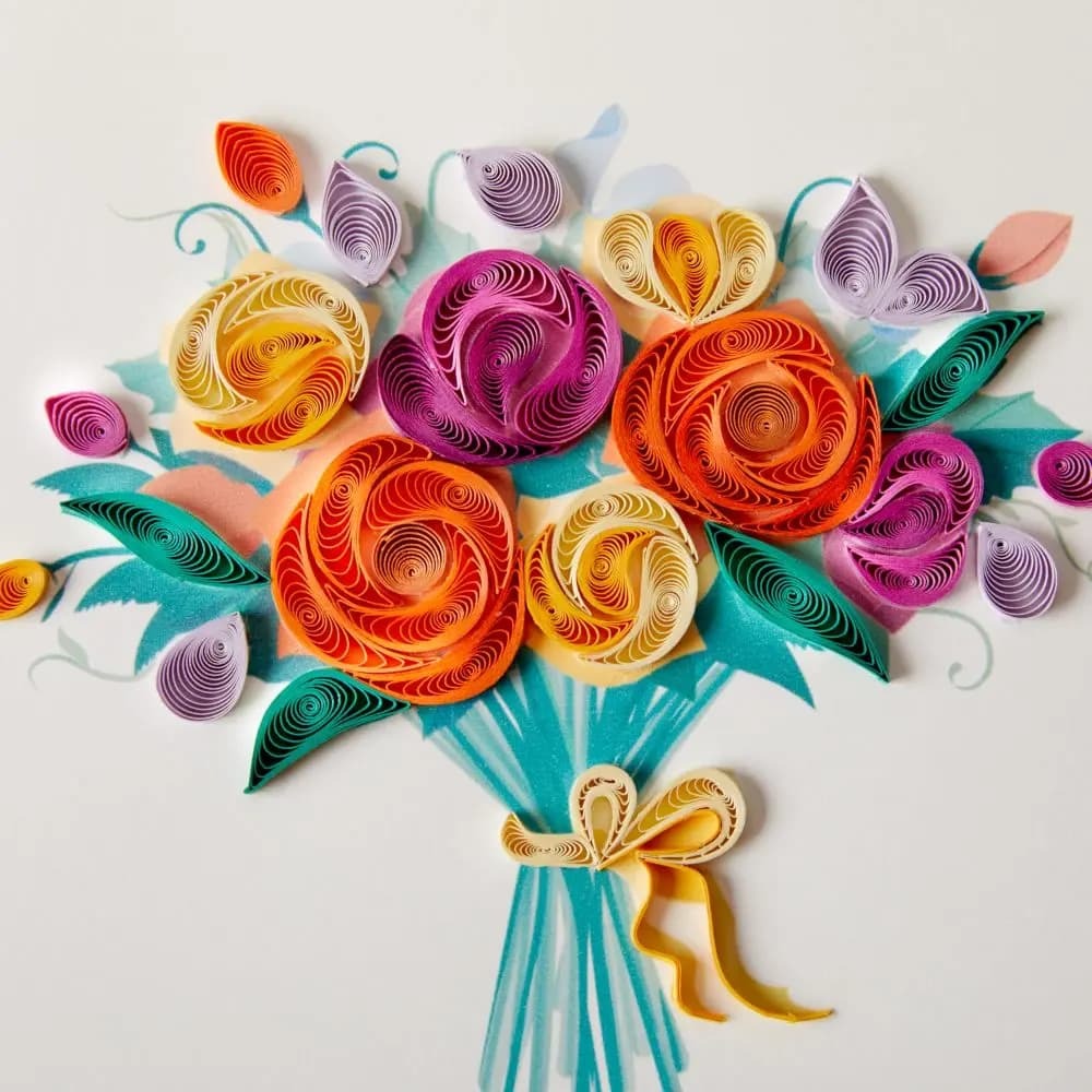 Quilled Bouquet Birthday Card