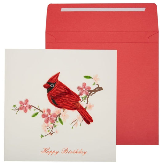 Quilled Cardinal Birthday Card