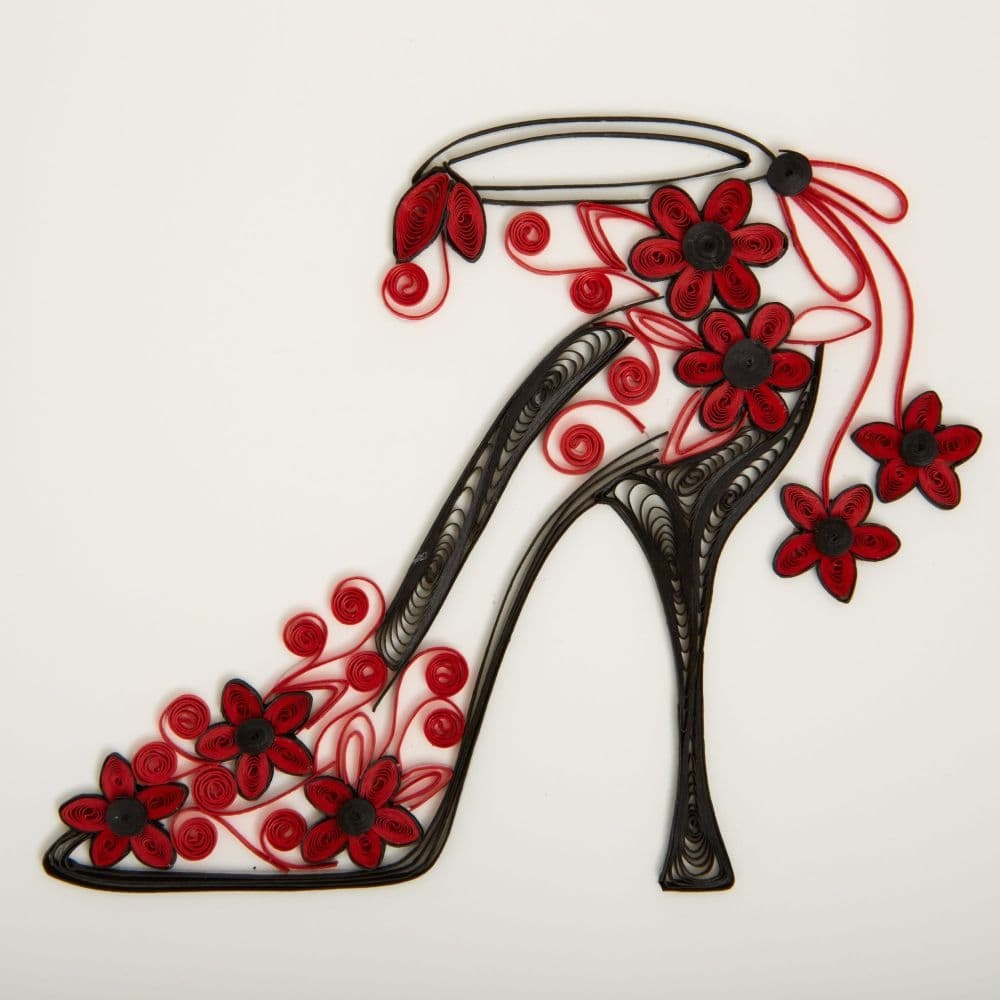 Quilled Fashion Shoe Birthday Card