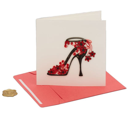 Quilled Fashion Shoe Birthday Card