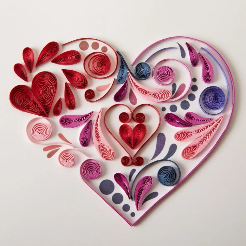 Quilled Heart Wife Birthday Card