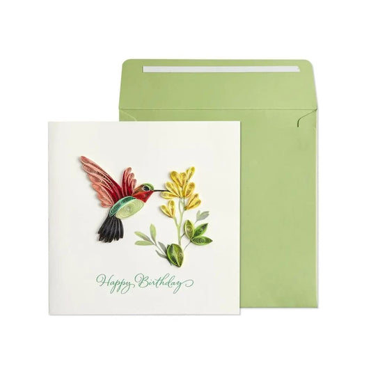 Quilled Hummingbird Birthday Card