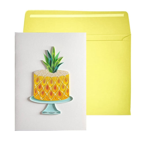 Quilled Pineapple Cake Birthday Card