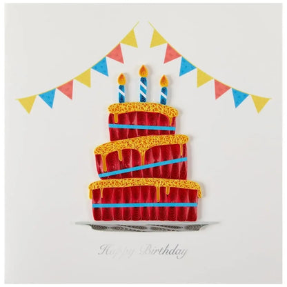 Quilled Red Cake Birthday Card