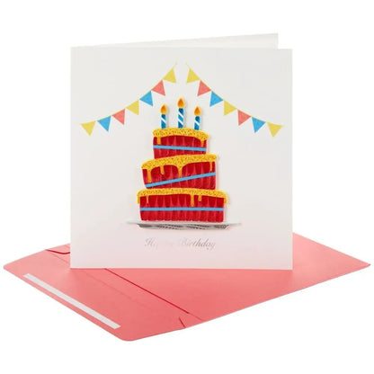 Quilled Red Cake Birthday Card