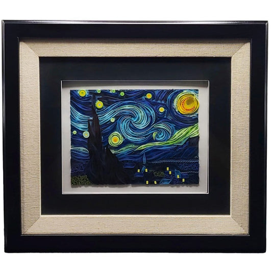 Quilled Starry Night Van Gogh Framed Card