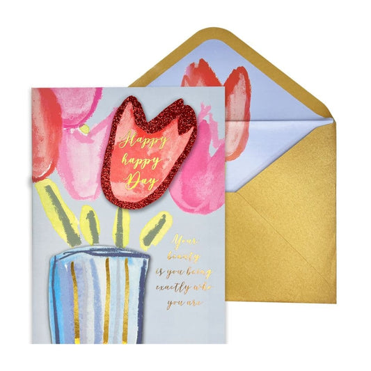 Tulips and Lettering Birthday Card