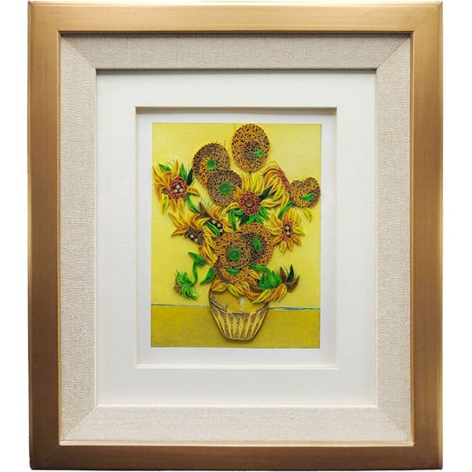 Quilled Sunflowers Van Gogh Framed Card