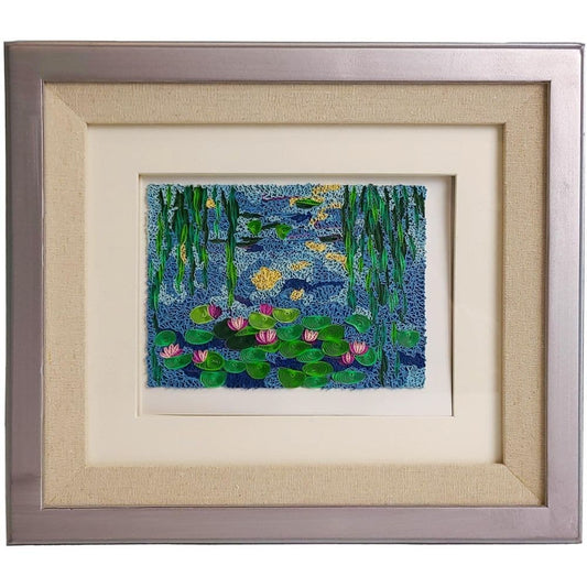 Quilled Water Lilies Monet Framed Card